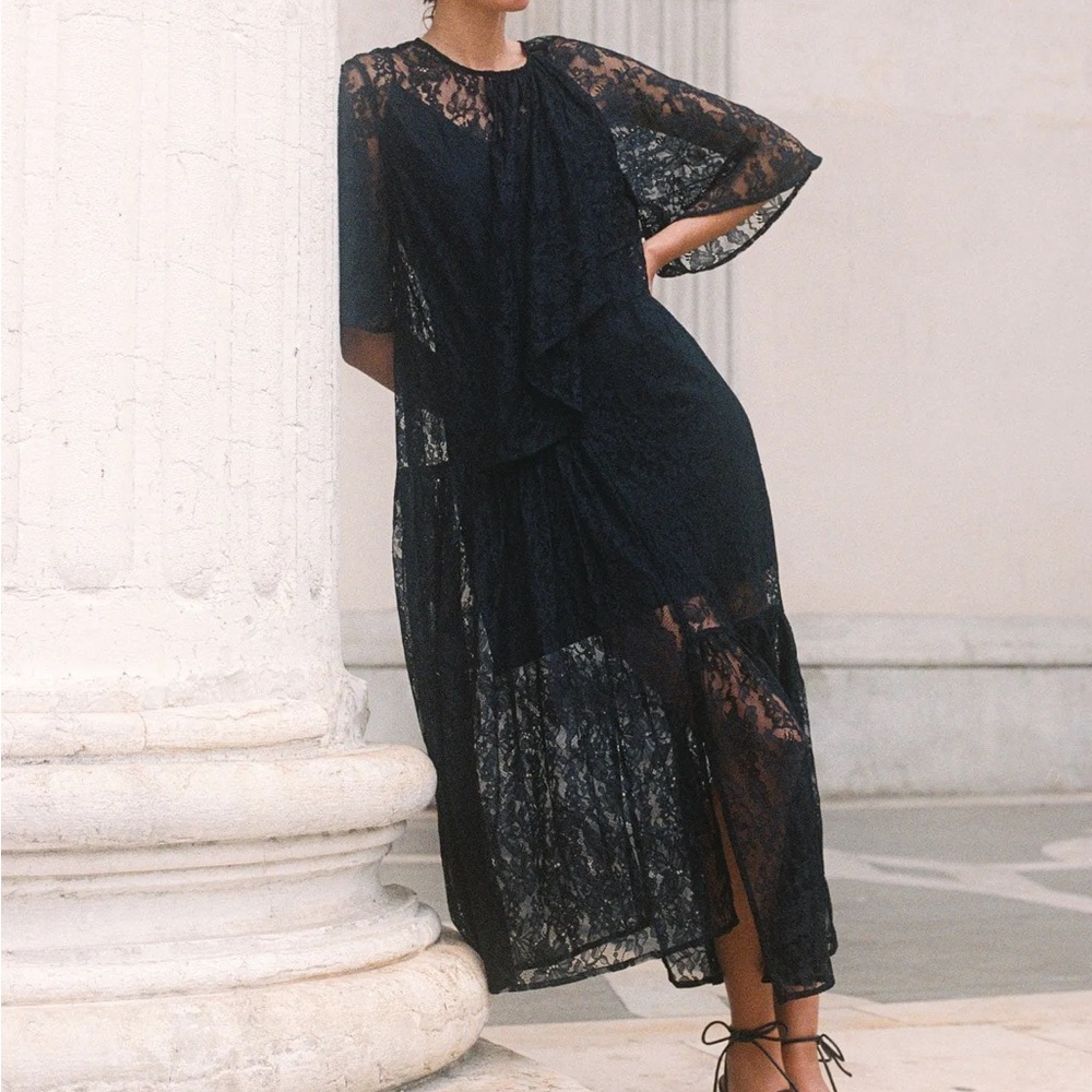 NWT Rhode Belle Dress in Ink Lyon Lace Sz 0